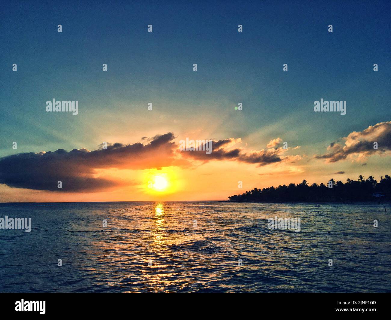 Sonnenuntergang in der Karibik Stock Photo