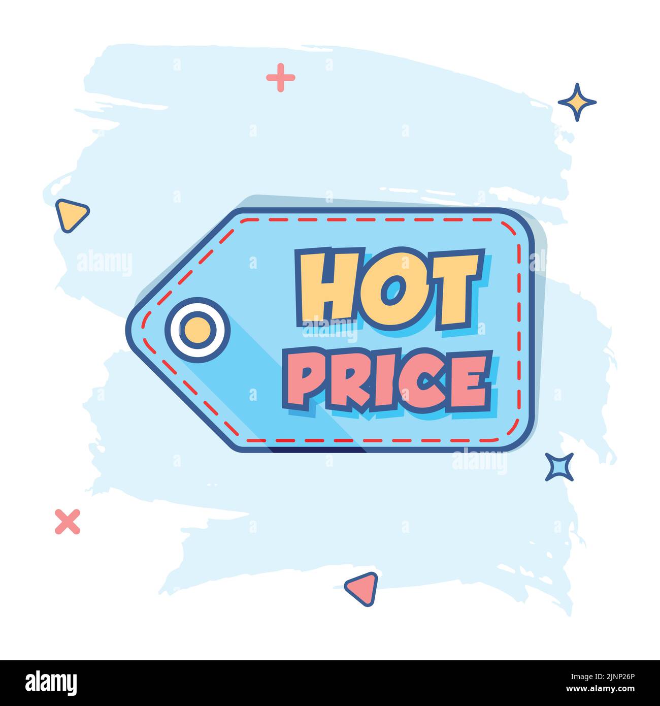 Vector cartoon hot price shopping icon in comic style. Hot price sign