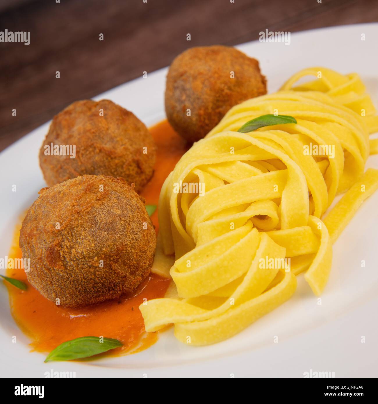 Spaghetti pasta with meatballs and tomato sauce Stock Photo Alamy