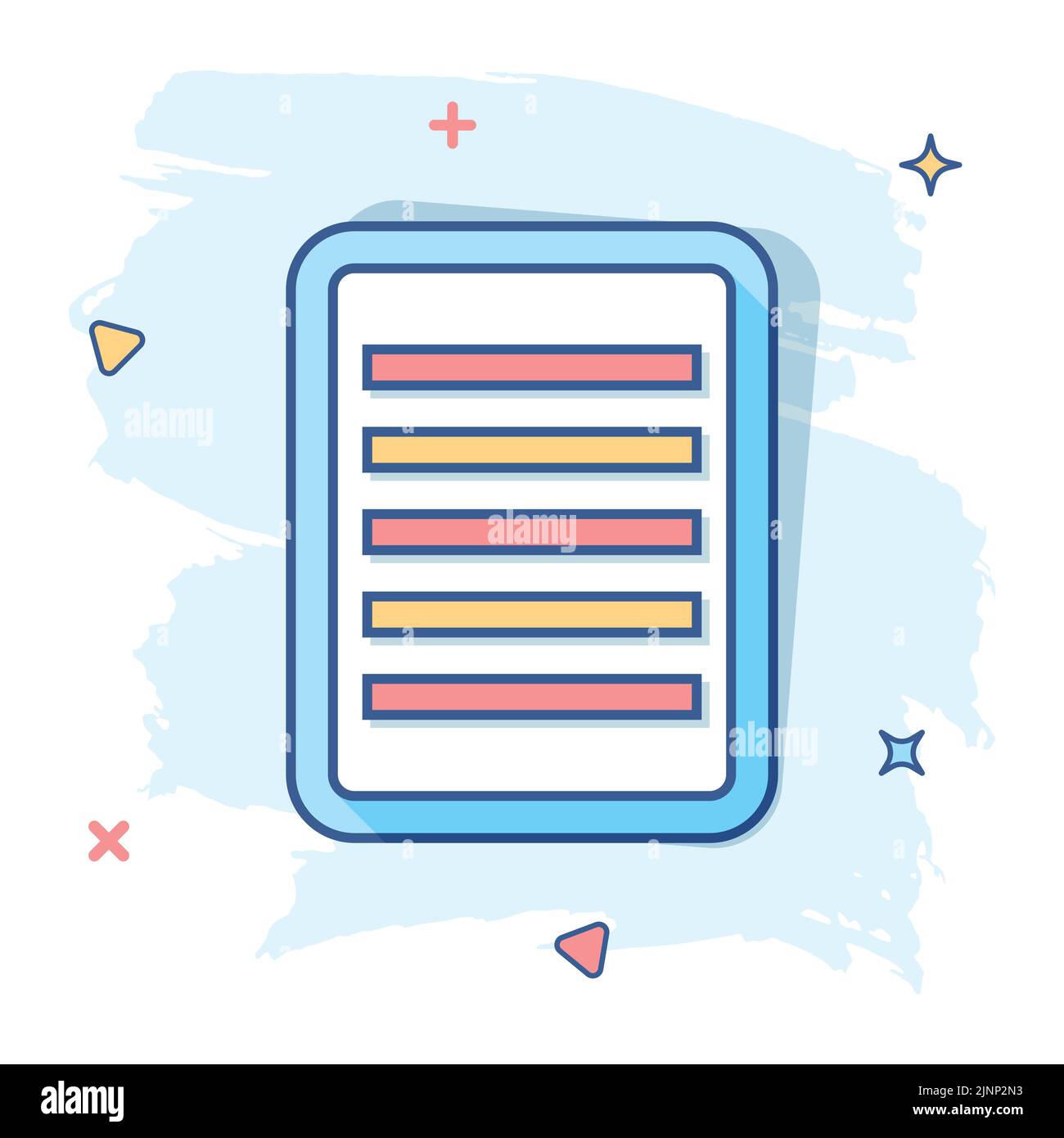 Vector cartoon document icon in comic style. Note sign illustration ...