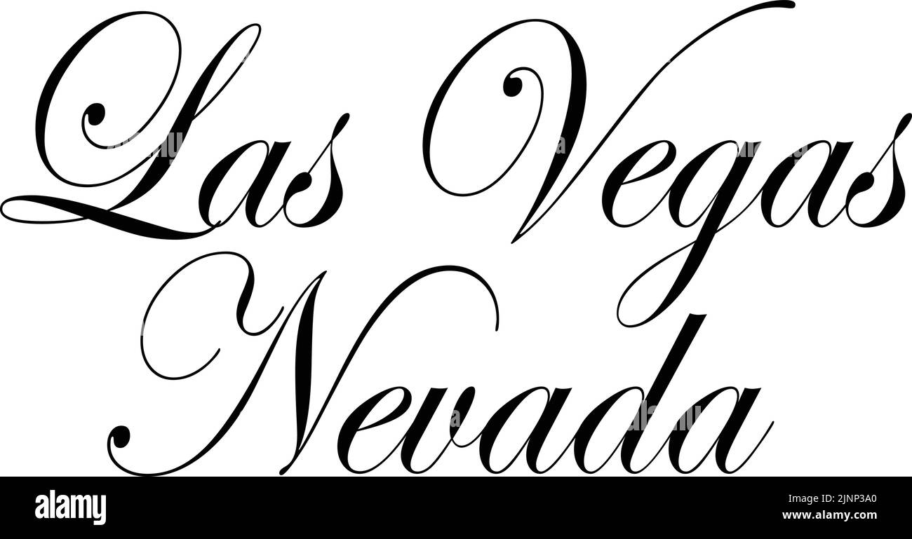 Las Vegas Nevada text sign illustration on white Background. Stock Vector