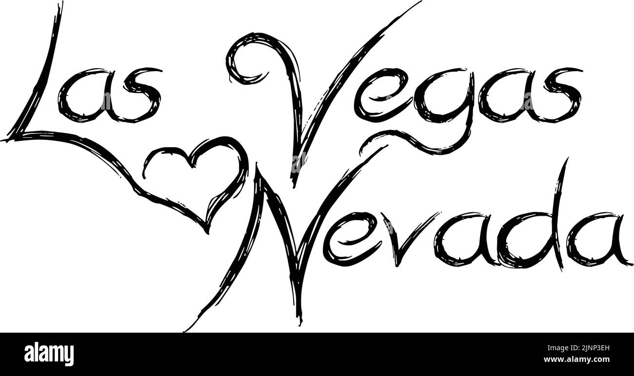 Las Vegas Nevada text sign illustration on white Background. Stock Vector