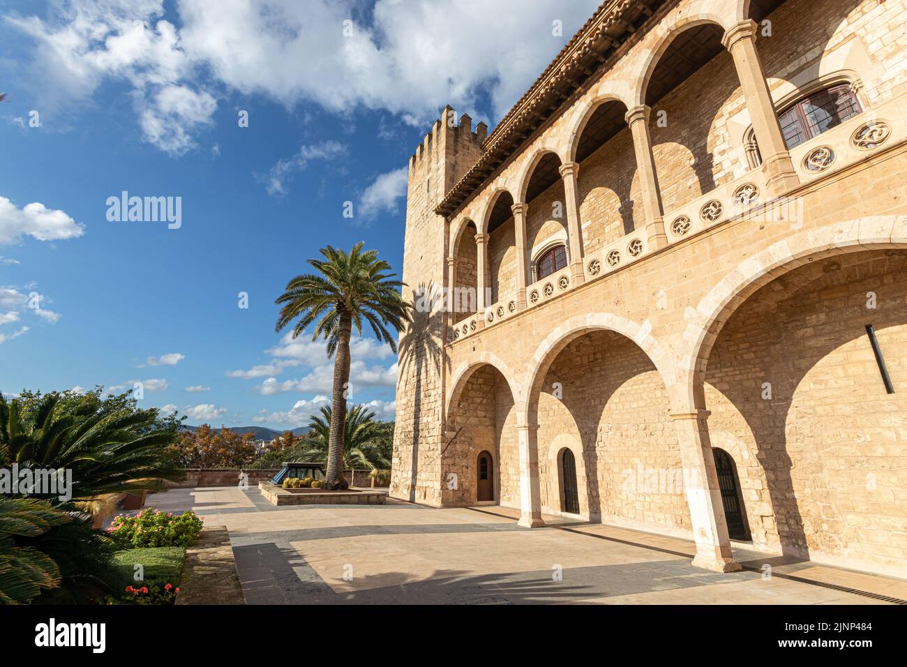 Palma de Mallorca, Spain. The Palau Reial de l'Almudaina (Royal Palace ...