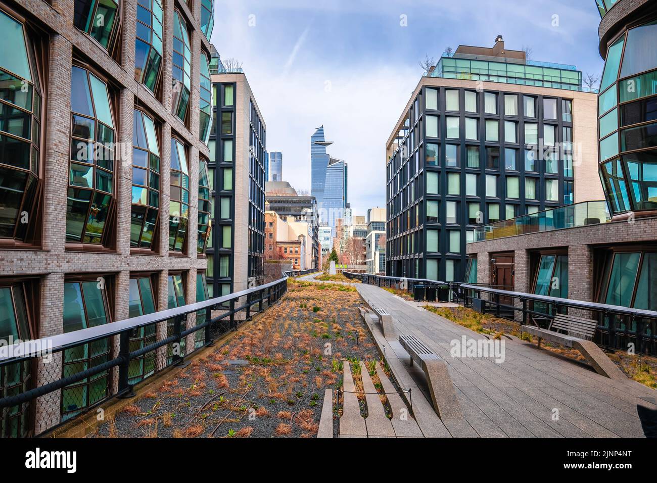 New York City High Line famous walkway view, tourist attraction in United states of America Stock Photo