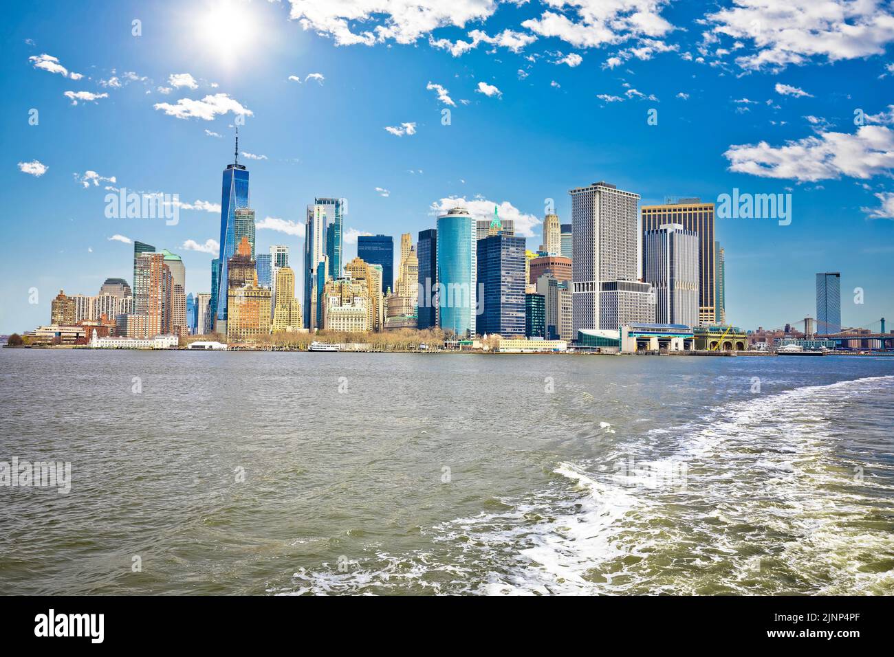 New York City downtown skyline view, United States of America Stock Photo