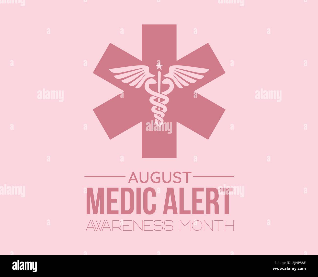 Medic Alert awareness month calligraphic banner design on pink background. Script lettering banner, poster, card concept idea. Health awareness vector Stock Vector