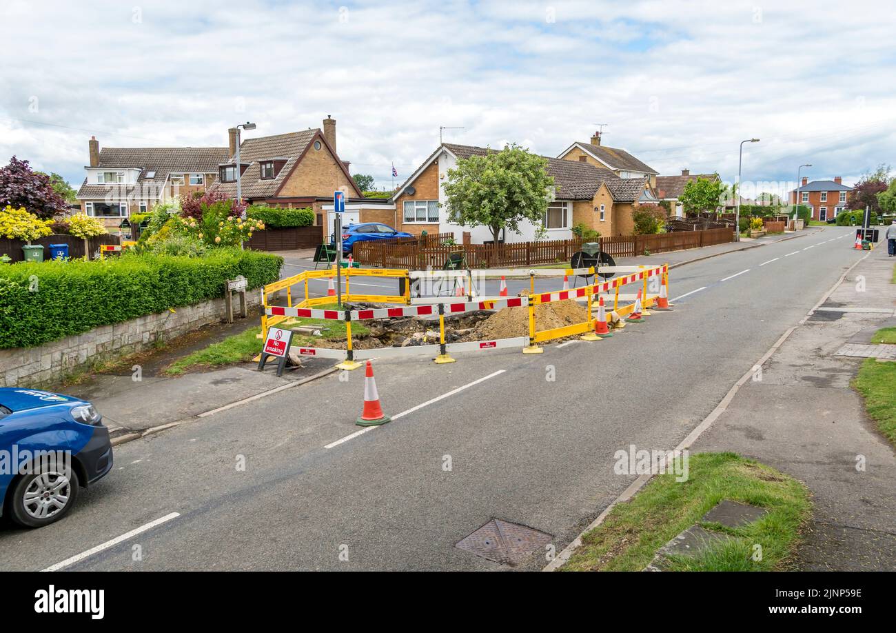 Excavation for new gas pipe to be laid Church Lane Cherry Willingham