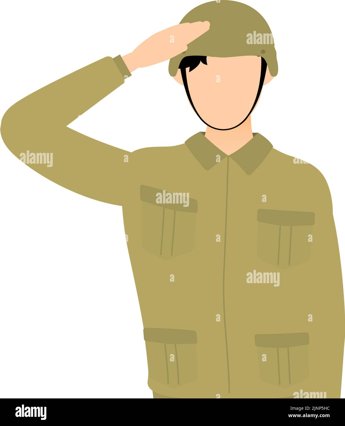 Male Soldier Pose, Greetings and salutations Stock Vector