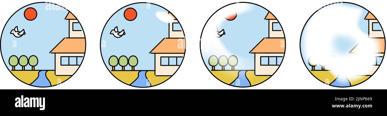 Illustration of glaucoma, changes in visual field as glaucoma ...