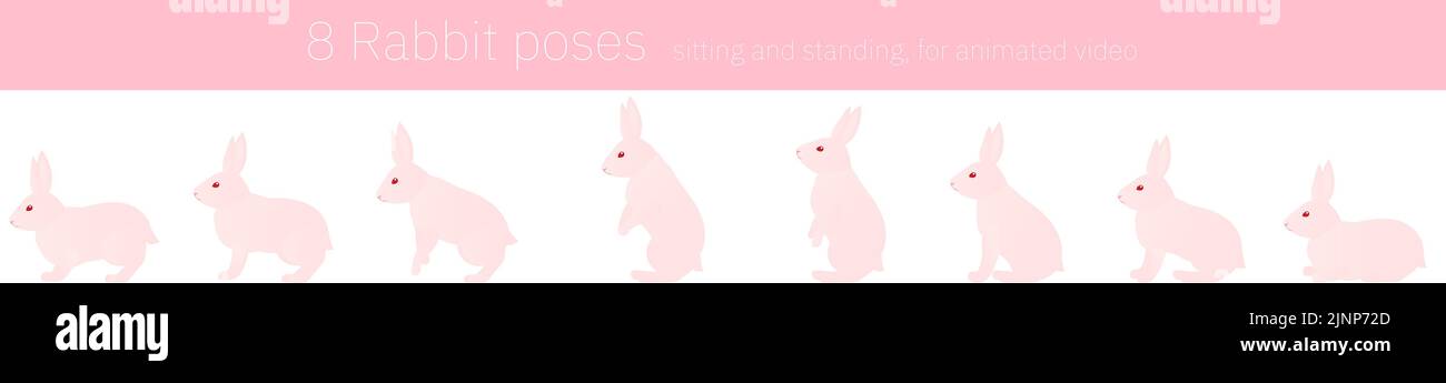Rabbit movements for animation, standing up Stock Vector Image & Art ...