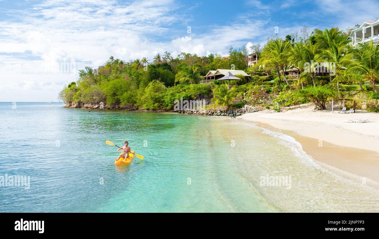 St lucia beach flower hi-res stock photography and images - Alamy
