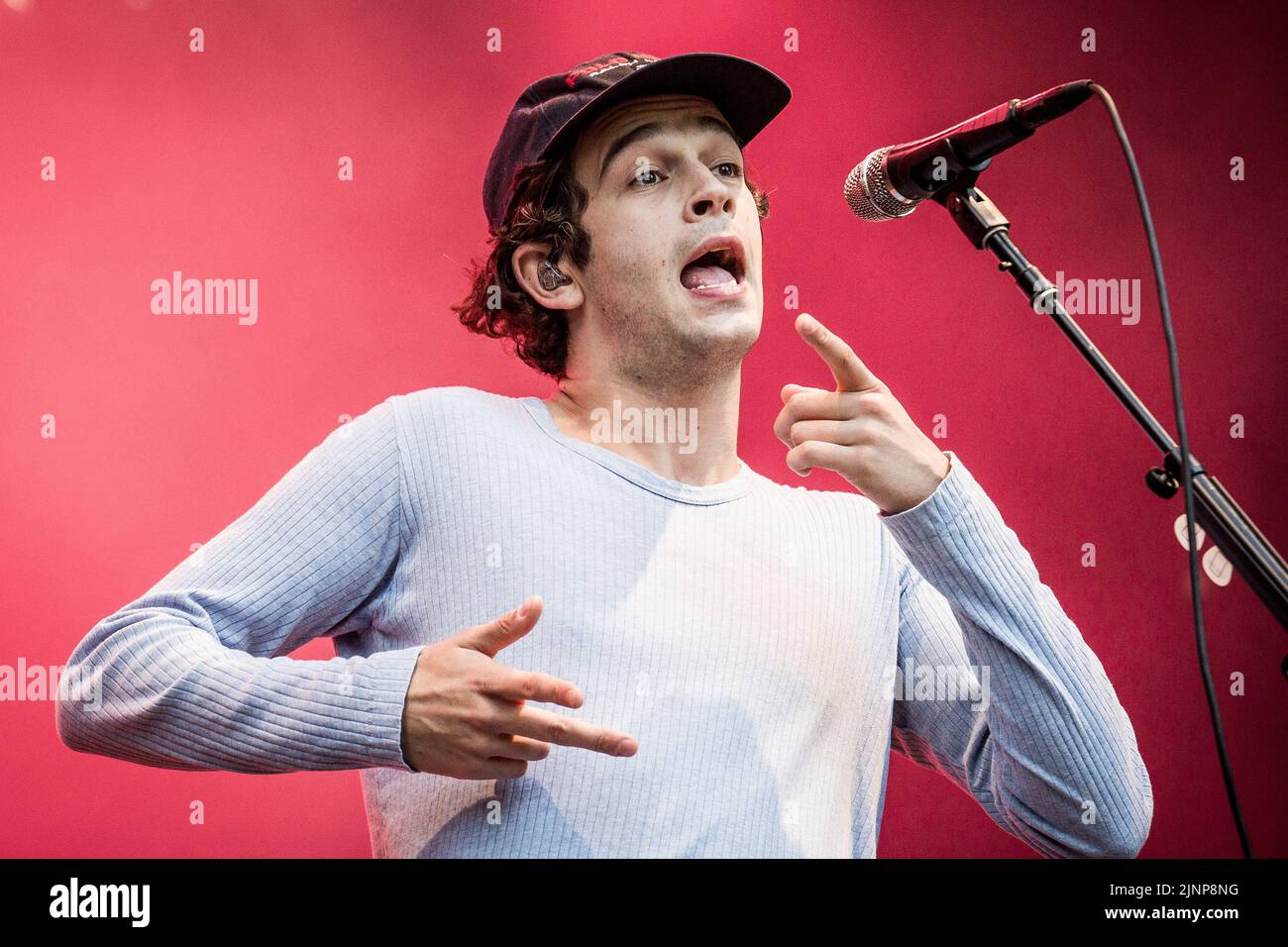 performing live on stage Stock Photo Alamy