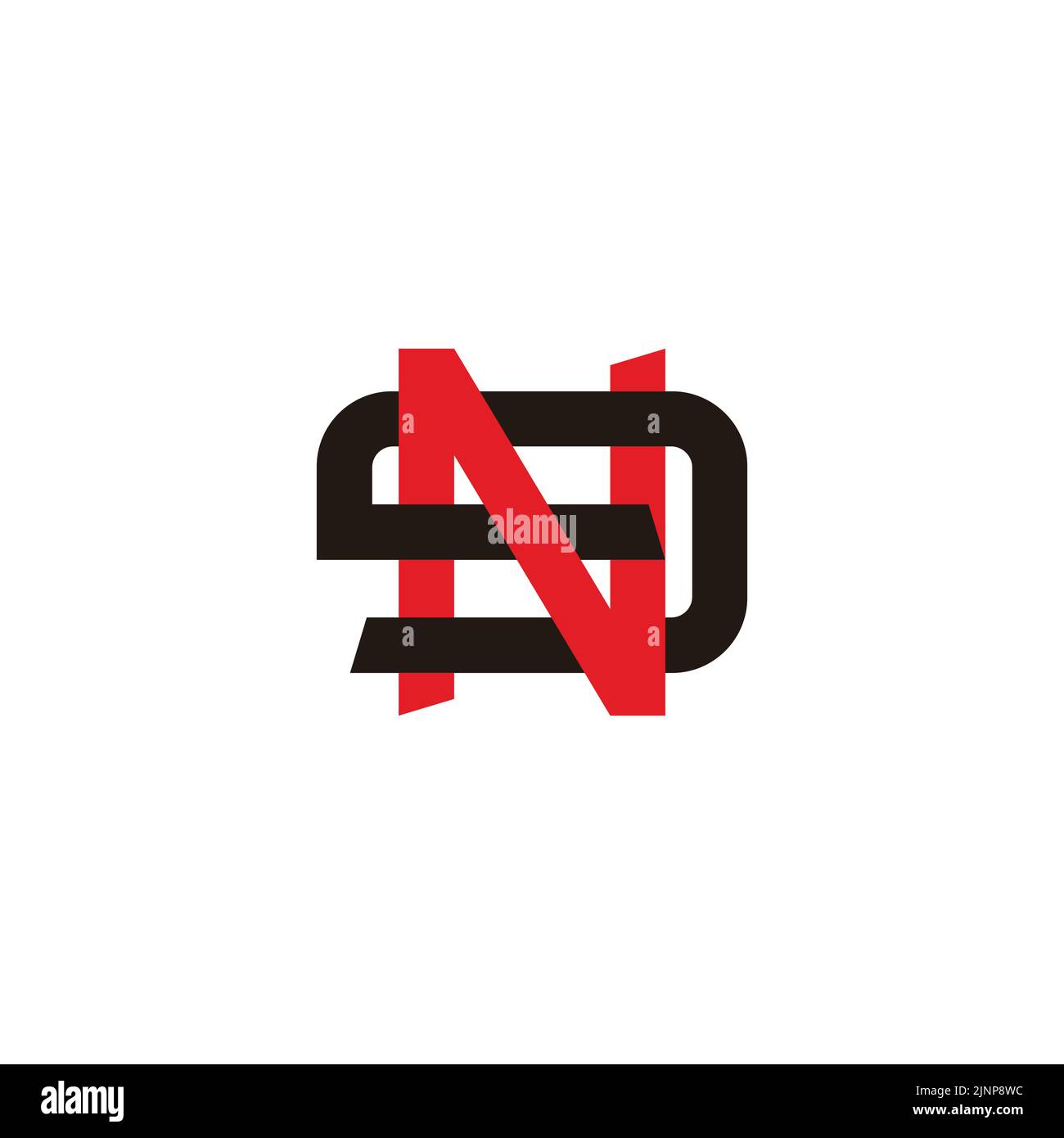 letter ne simple geometric line colorful logo vector Stock Vector