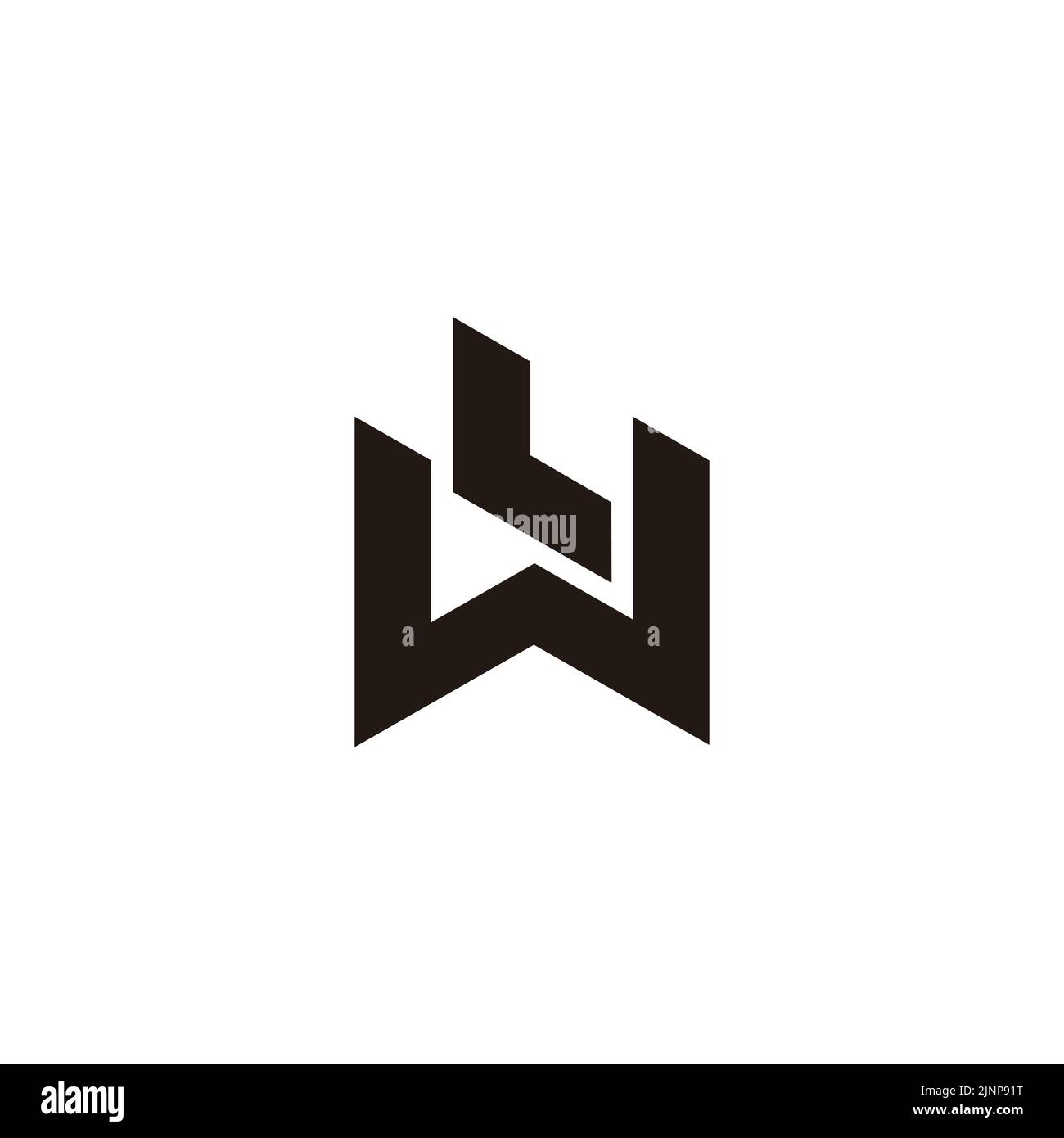 letter lw simple geometric logo vector Stock Vector