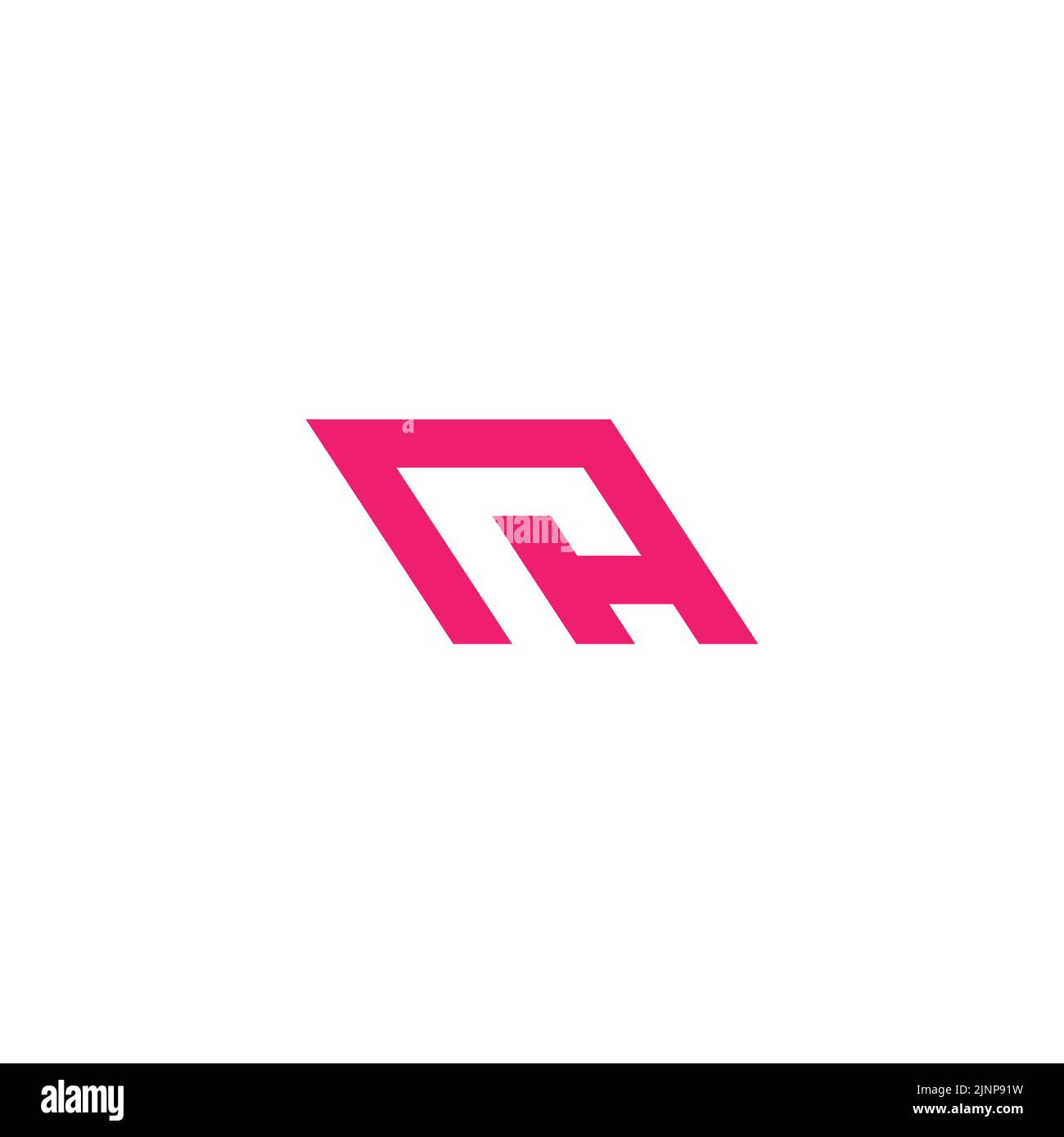 abstract letter ch simple negative space logo vector Stock Vector