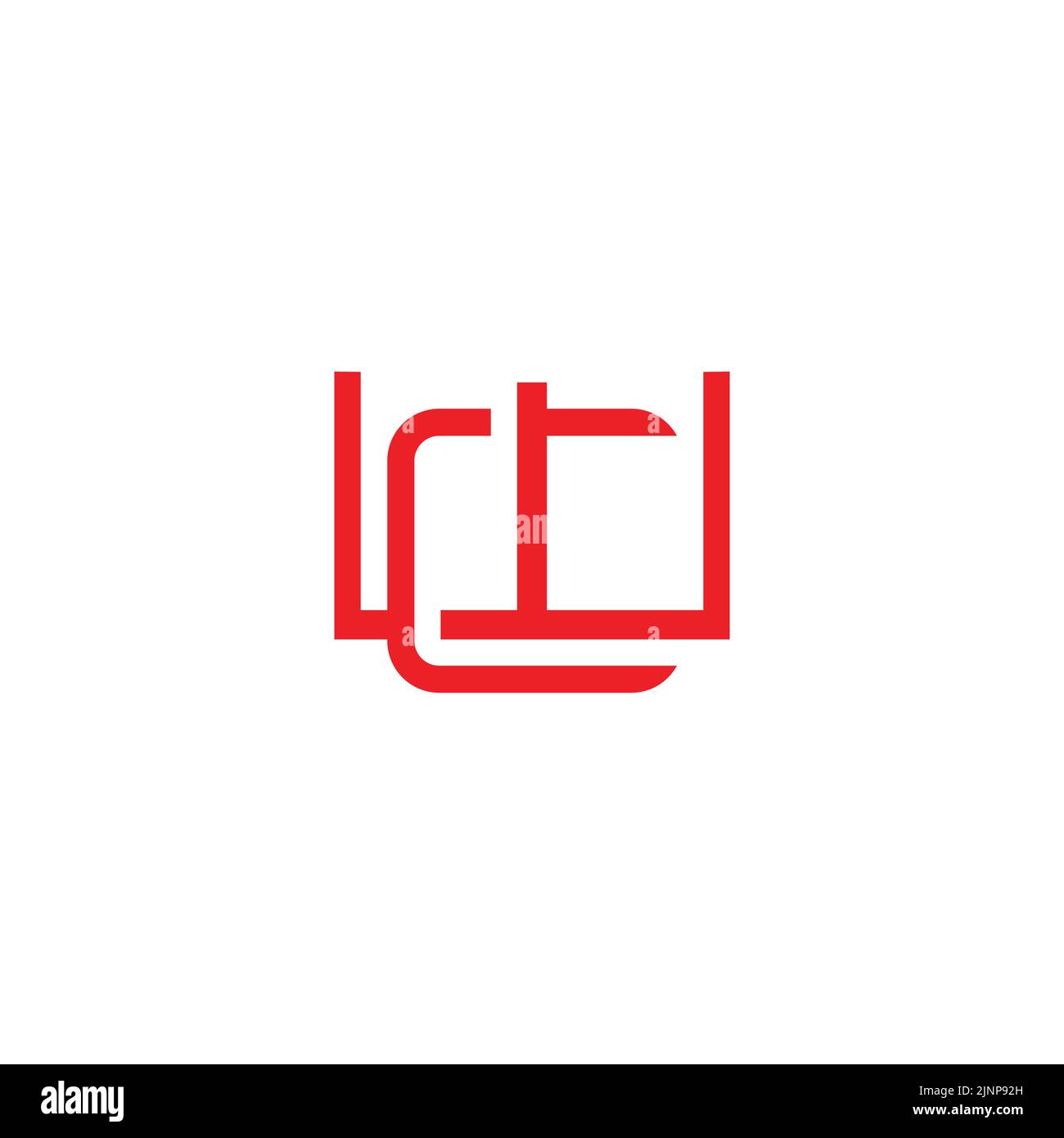 letter wc thin linked line logo vector Stock Vector