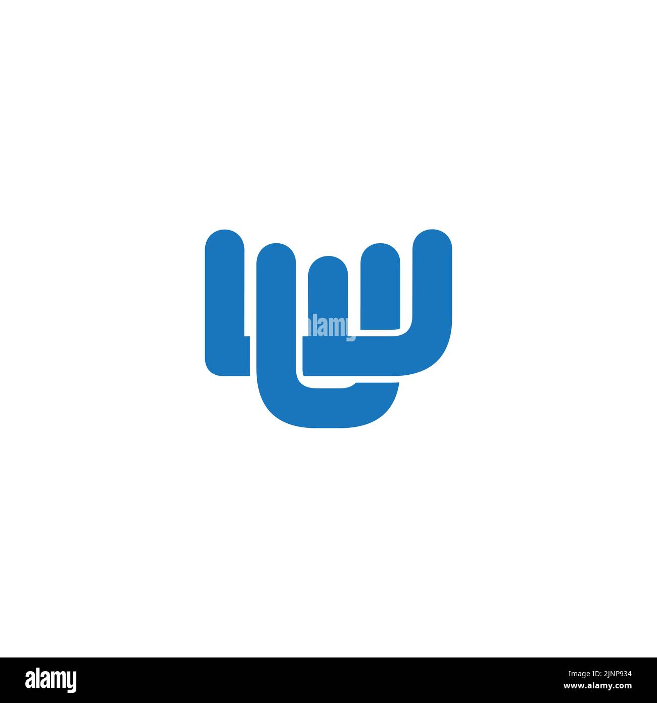 letter wu abstract linked logo vector Stock Vector