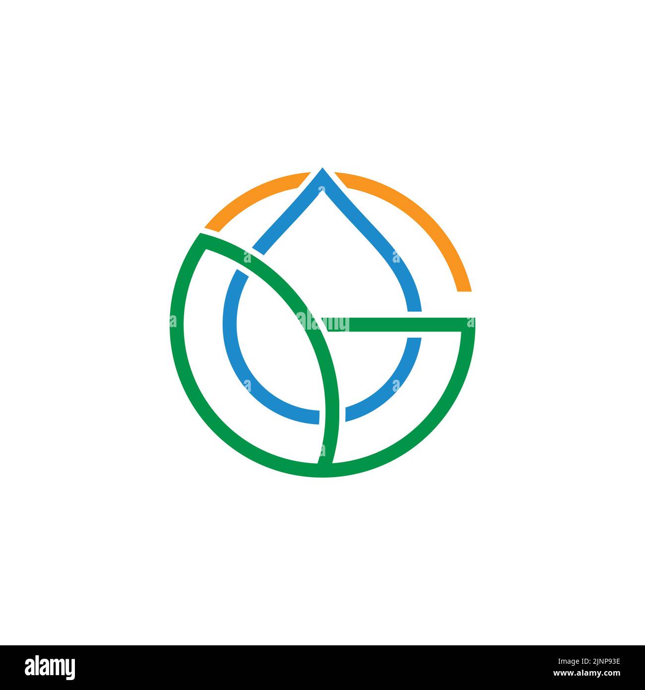 letter g nature leaf water sun symbol logo vector Stock Vector
