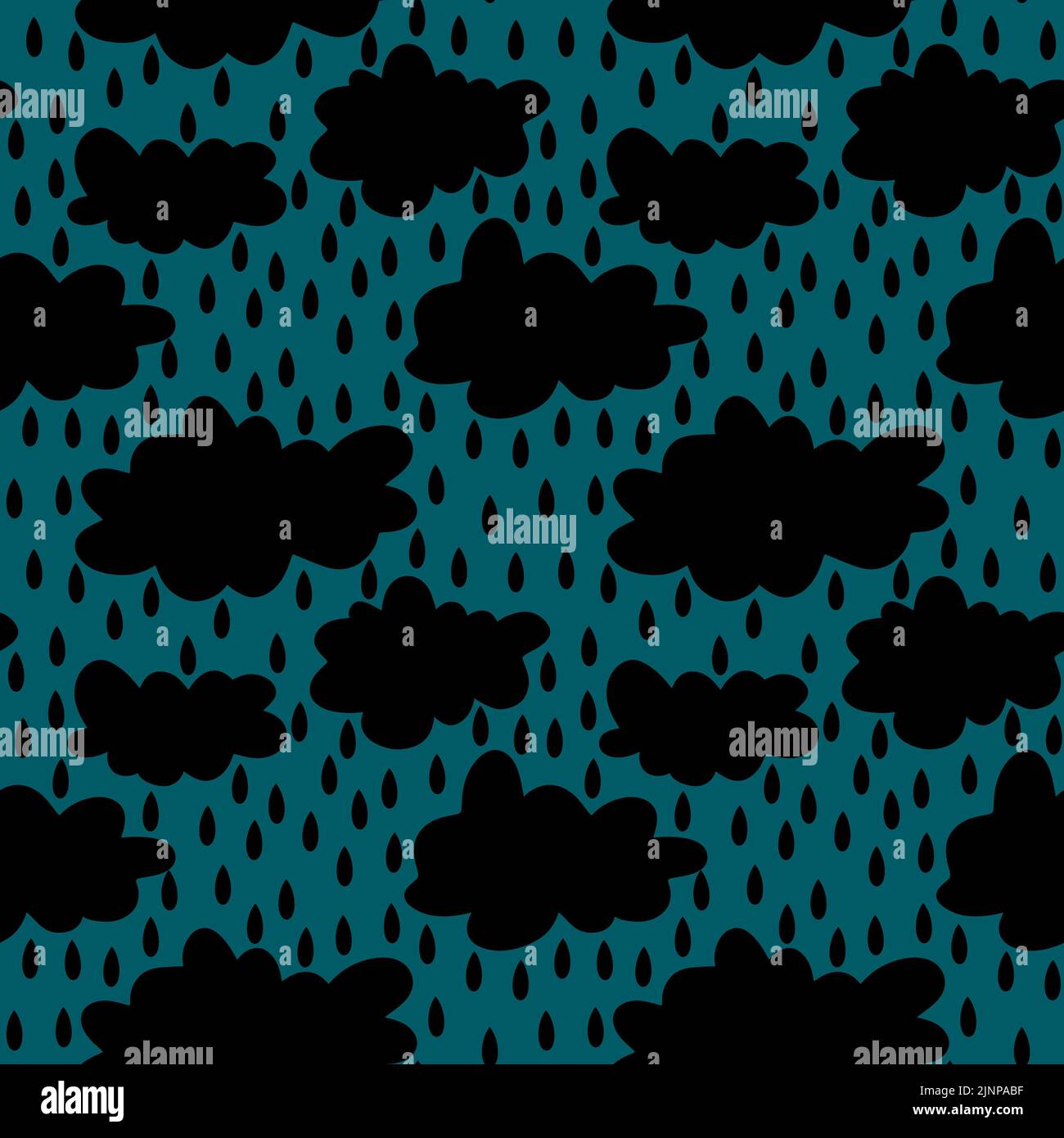 Cartoon seamless clouds and rain drops pattern for kids clothes print ...