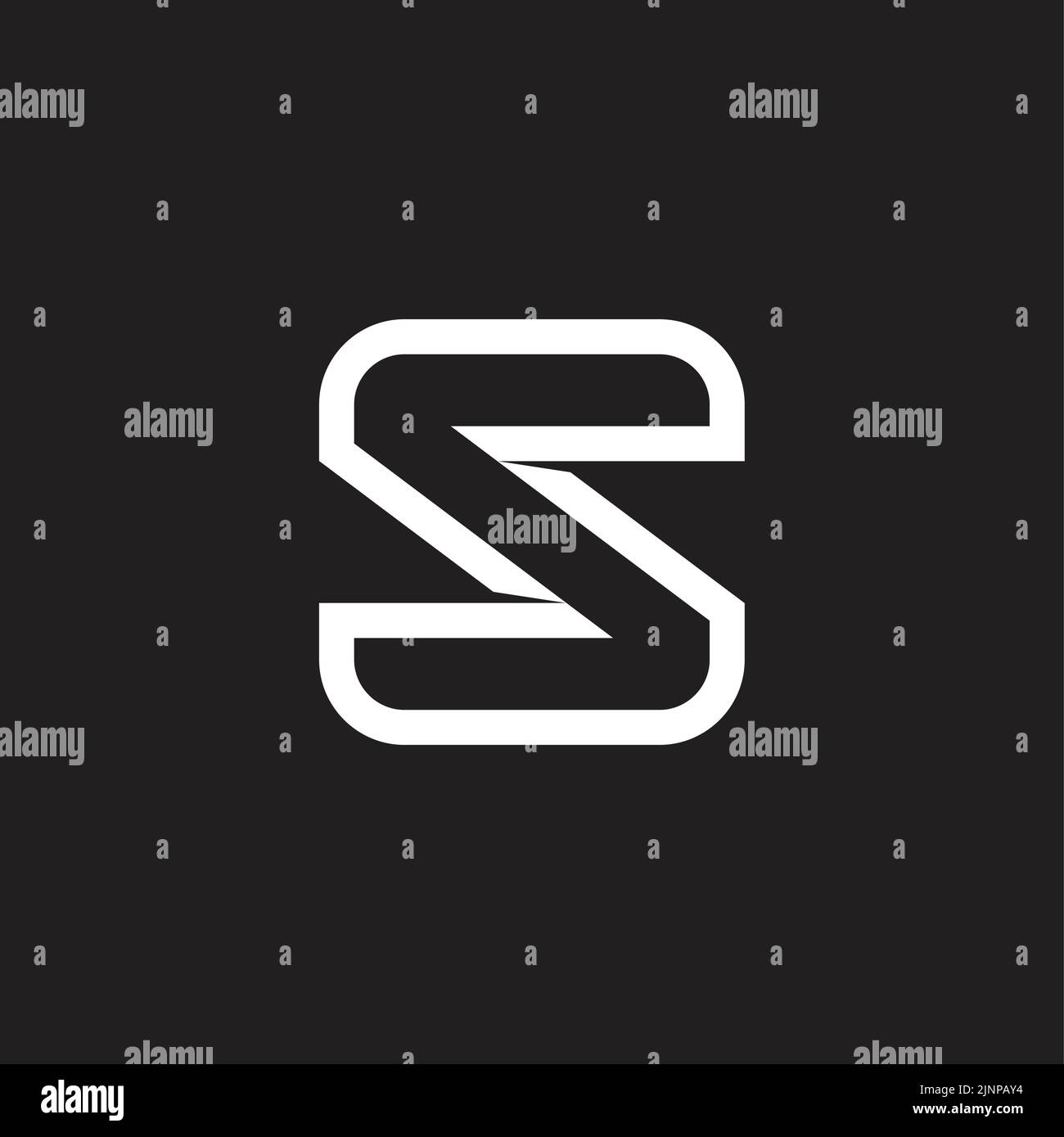 letter s outline simple geometric motion logo vector Stock Vector