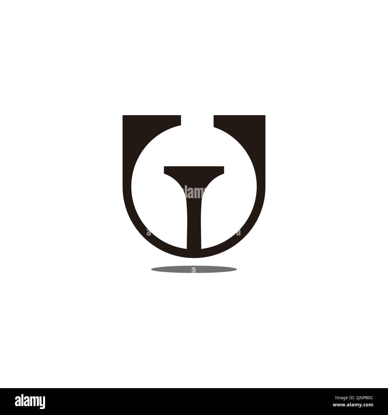letter u round simple geometric logo vector Stock Vector