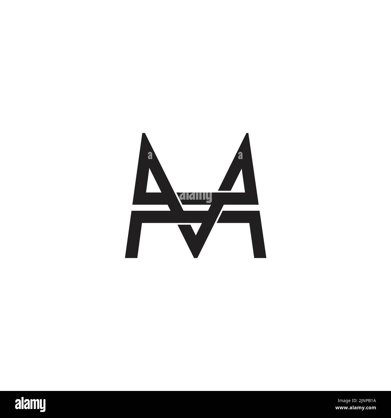 letter m v simple stripes geometric linked line logo vector Stock Vector