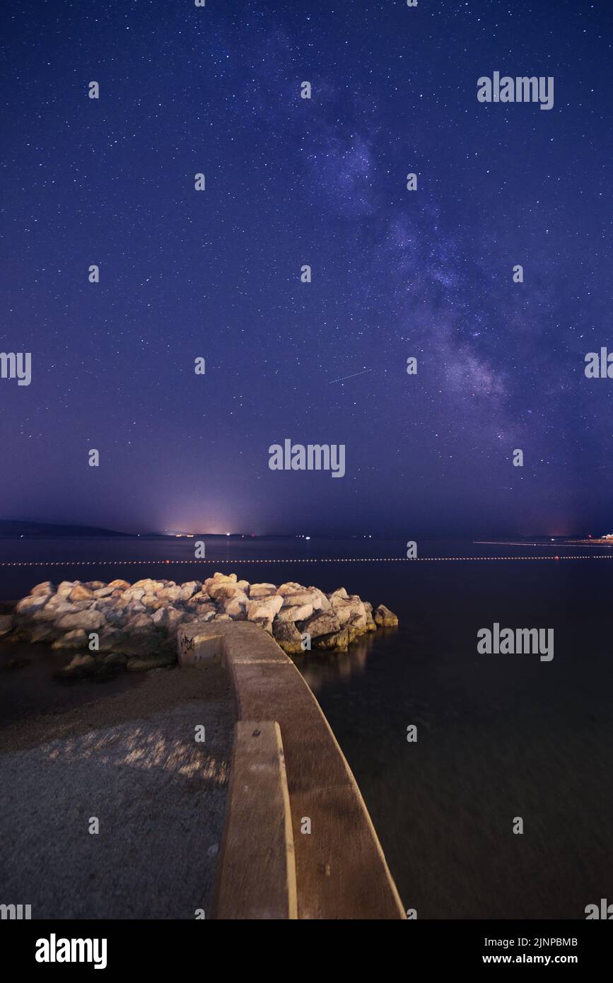 Milkyway at Krk Island, Croatia Stock Photo