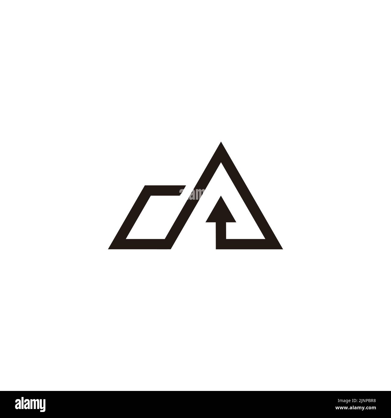 letter da arrow triangle geometric line logo vector Stock Vector