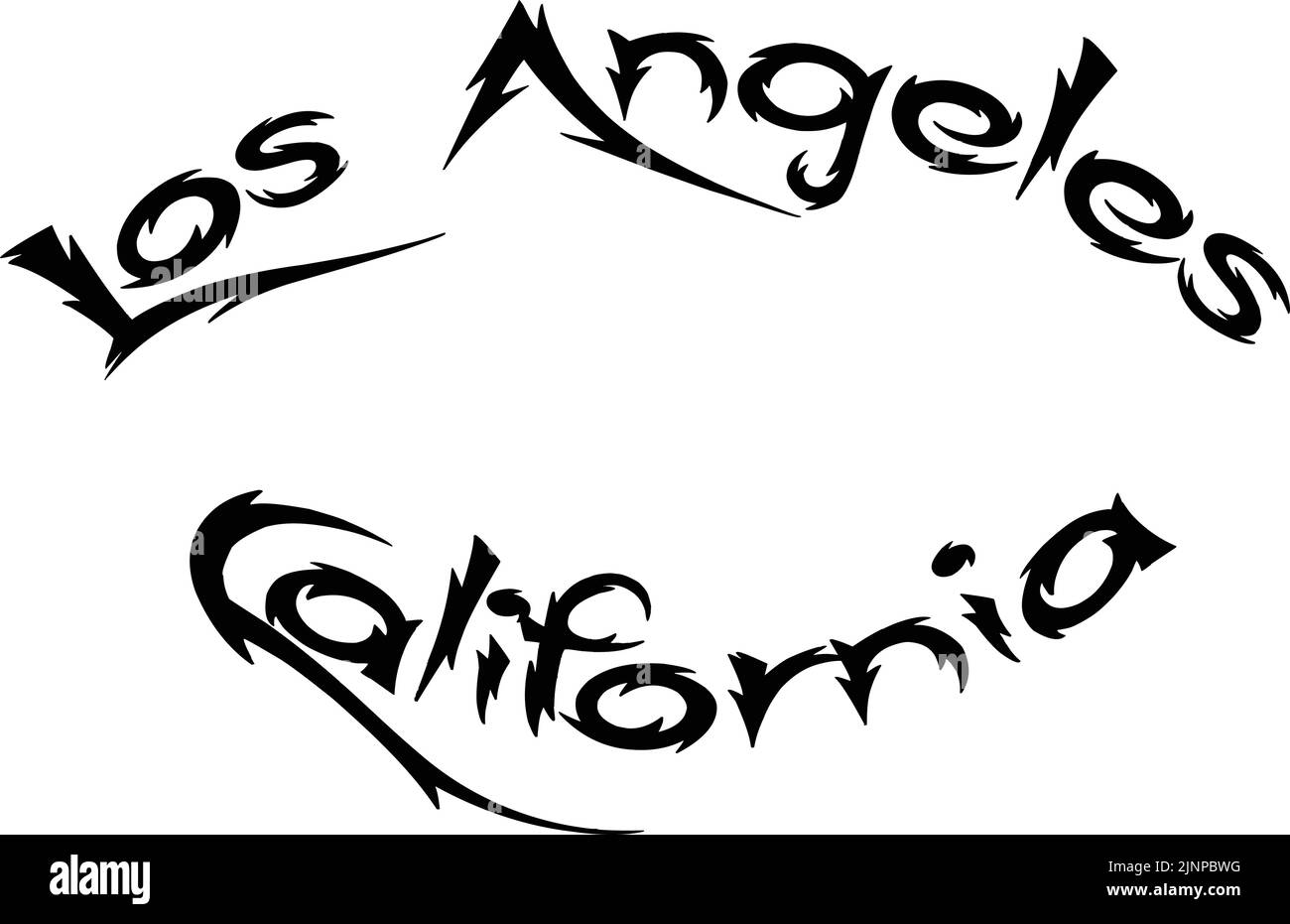 Los Angeles California, text sign illustration on white background. Stock Vector