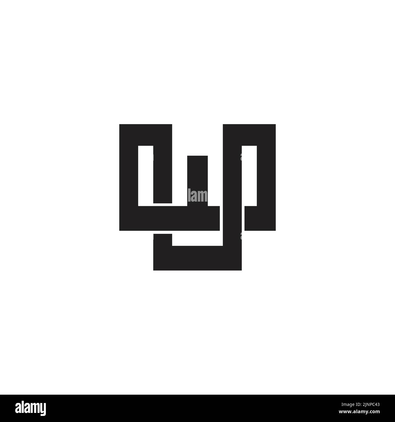 letter wu linked simple geometric logo vector Stock Vector