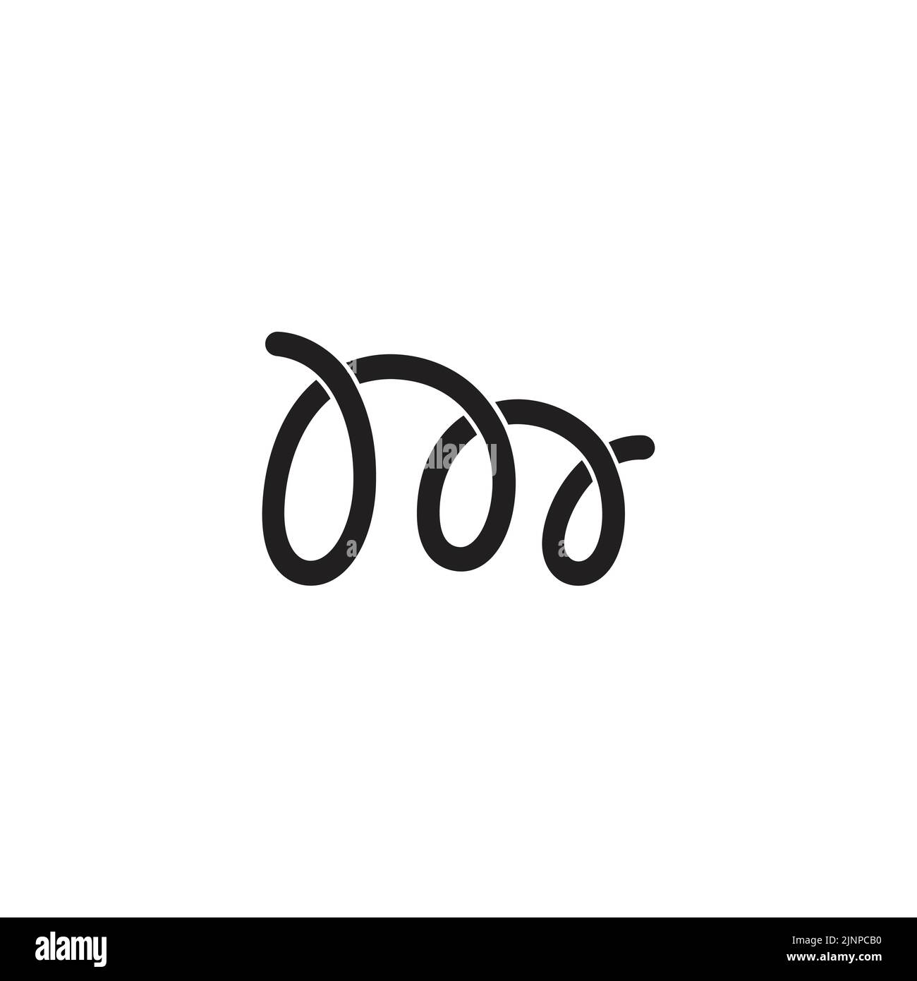 letter m spiral wire abstract simple logo vector Stock Vector