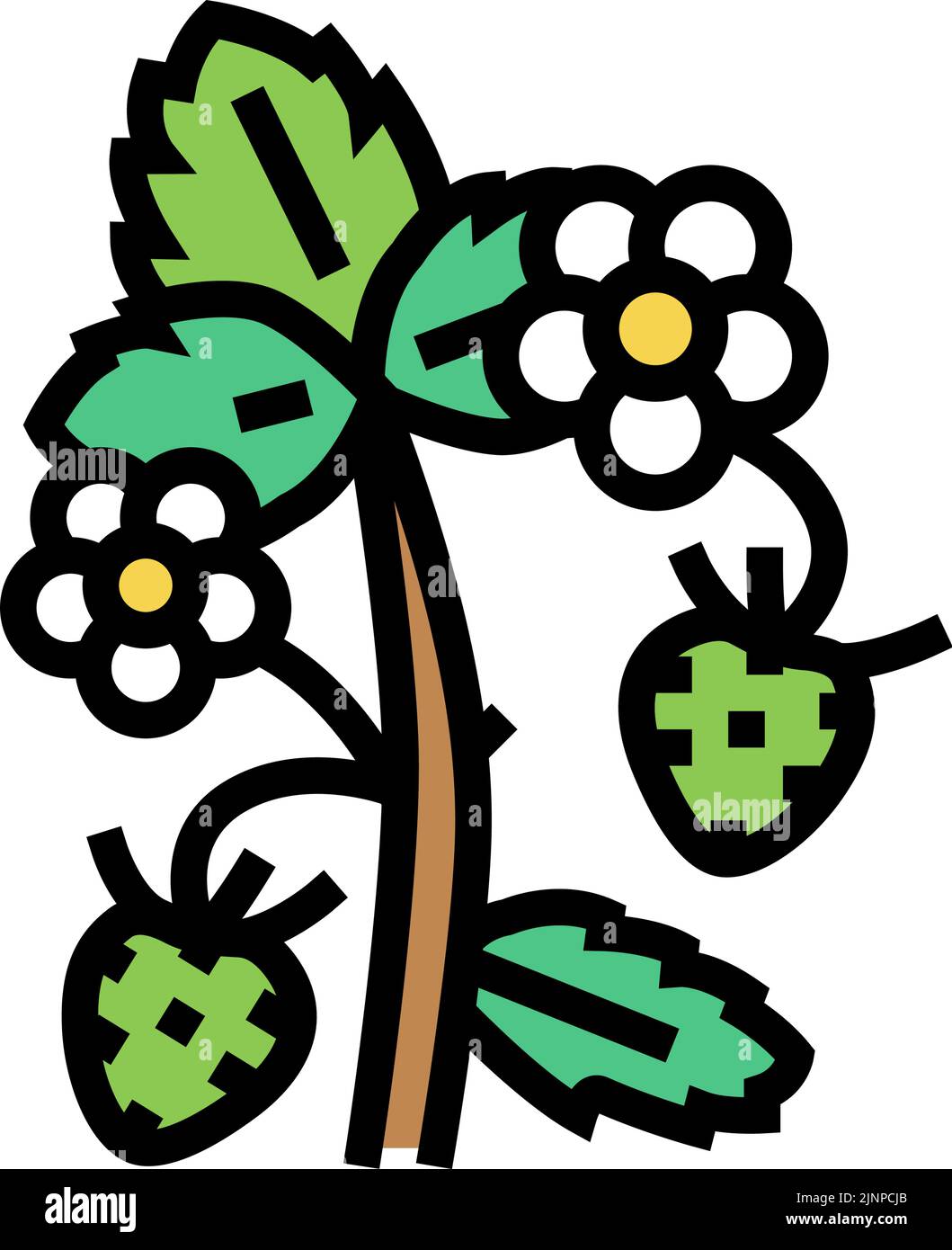 green strawberry color icon vector illustration Stock Vector Image ...
