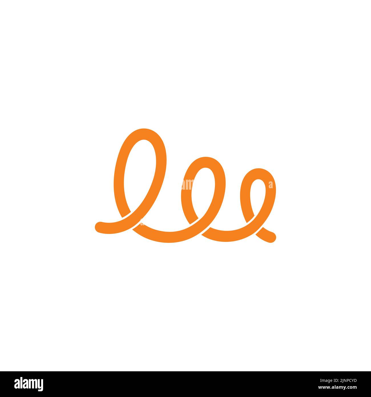 letter w spiral wire abstract simple logo vector Stock Vector