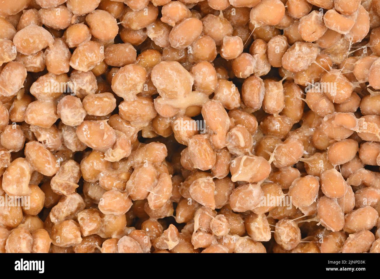 Top view of 'natto', a slimy traditional Japanese food made from fermented soybeans Stock Photo