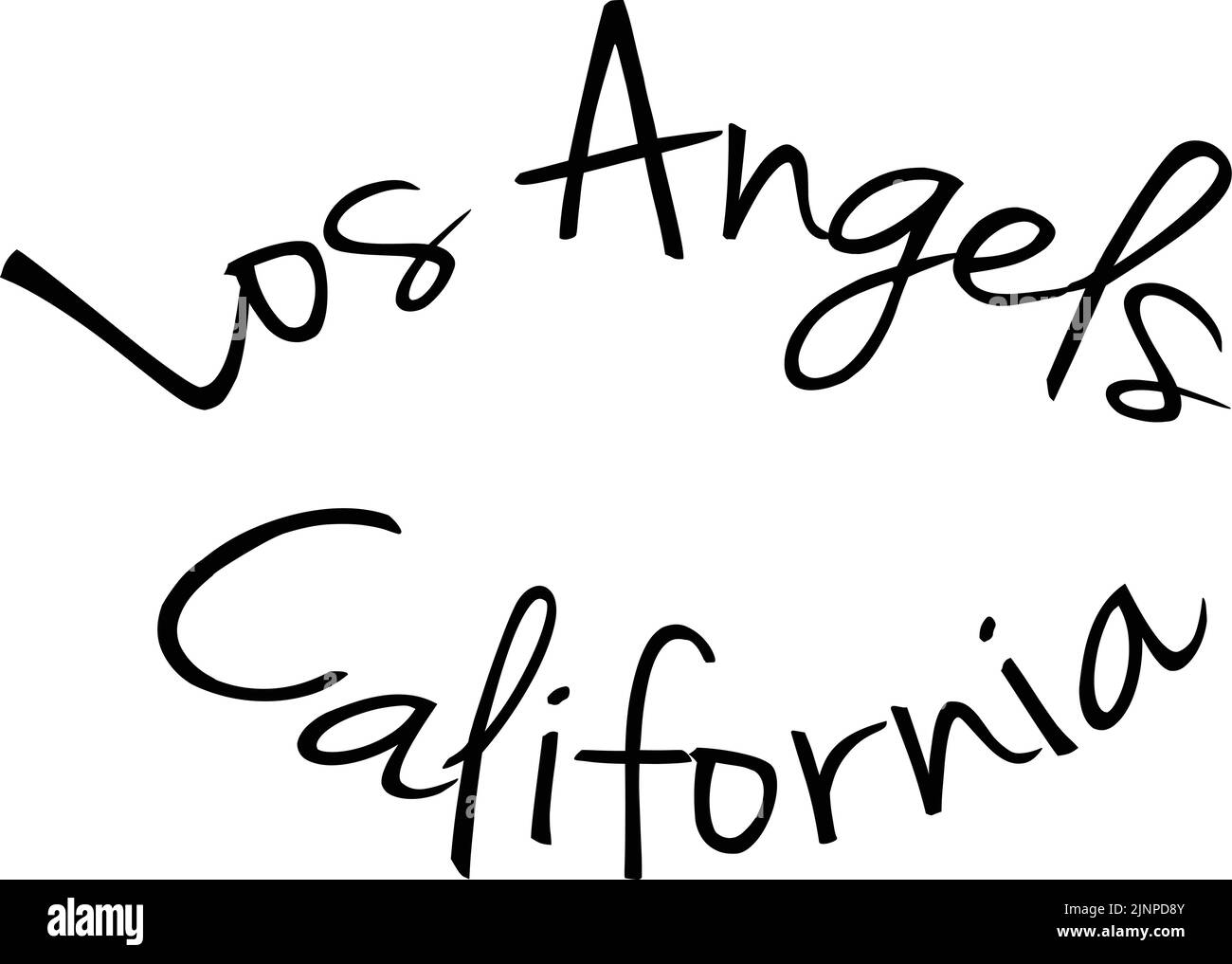 Los Angeles California, text sign illustration on white background. Stock Vector