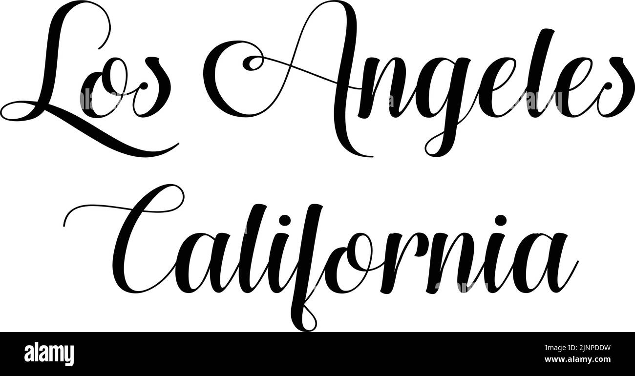 Los Angeles California, text sign illustration on white background