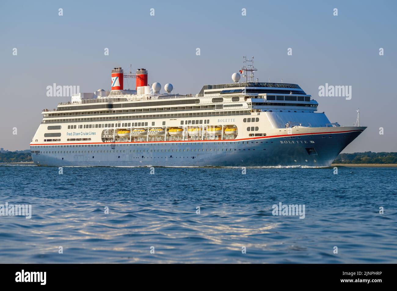 Bolette is a cruise ship operated by Fred. Olsen Cruise Lines - August 2022. Stock Photo