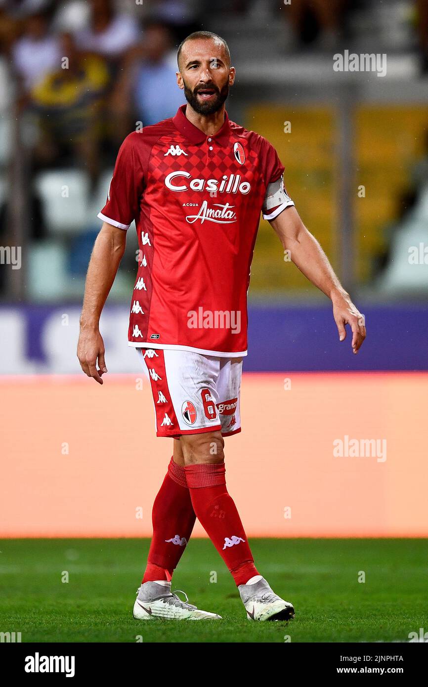 Parma, Italy. 12 August 2022. Valerio Di Cesare of SSC Bari in action during the Serie B football match between Parma Calcio and SSC Bari. Credit: Nicolò Campo/Alamy Live News Stock Photo