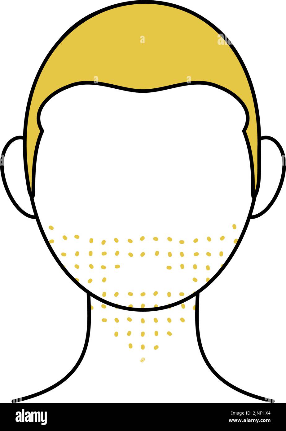 Image of beard removal, men with stubble Stock Vector