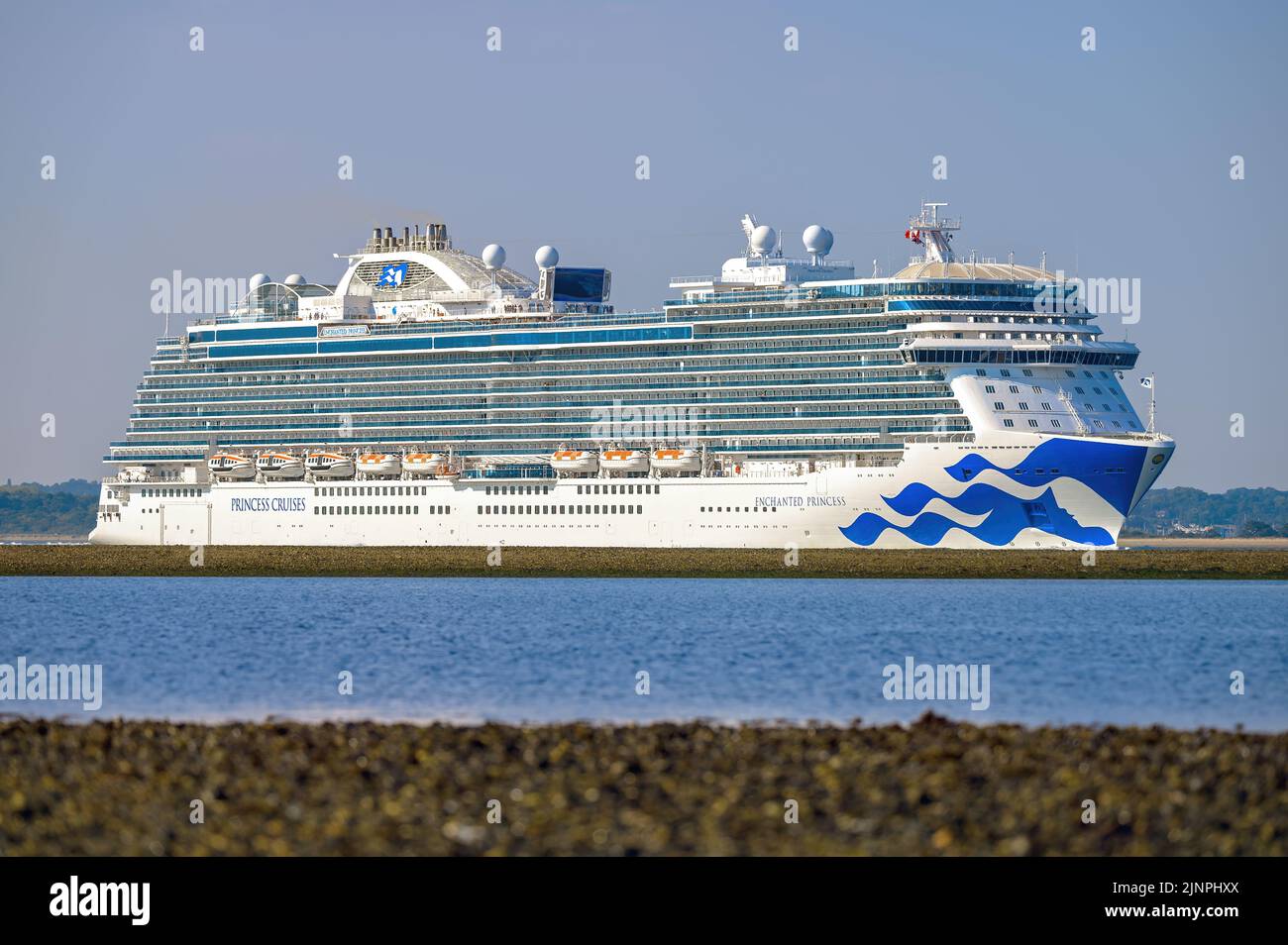 Enchanted Princess is a Royal class cruise ship operated by Princess Cruises - August 2022. Stock Photo