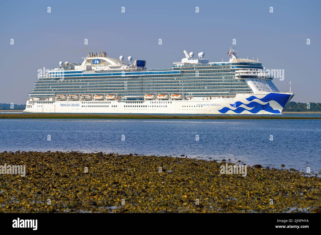 Enchanted Princess is a Royal class cruise ship operated by Princess Cruises - August 2022. Stock Photo