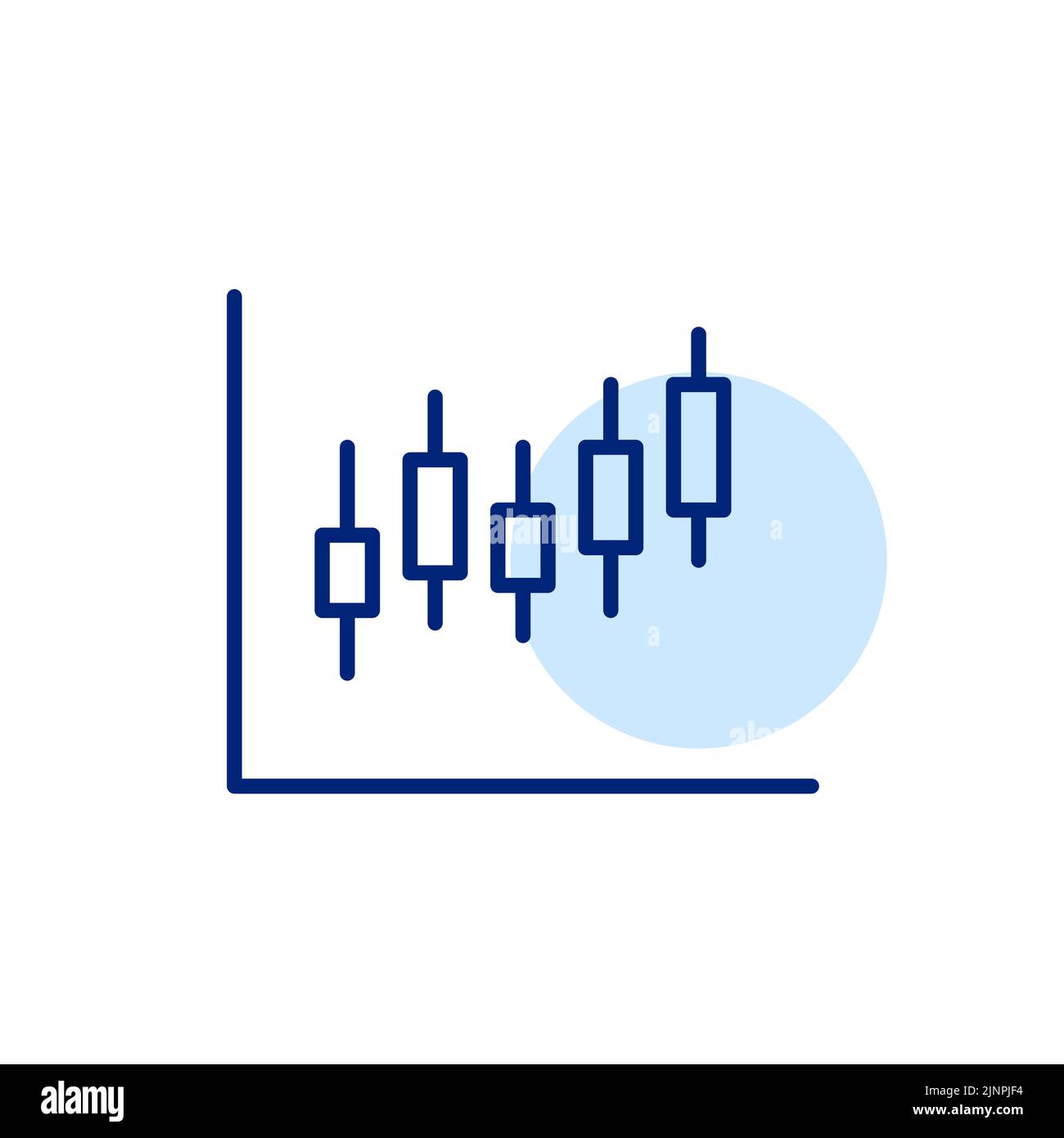 Candlestick stock chart. Pixel perfect, editable stroke line art icon Stock Vector