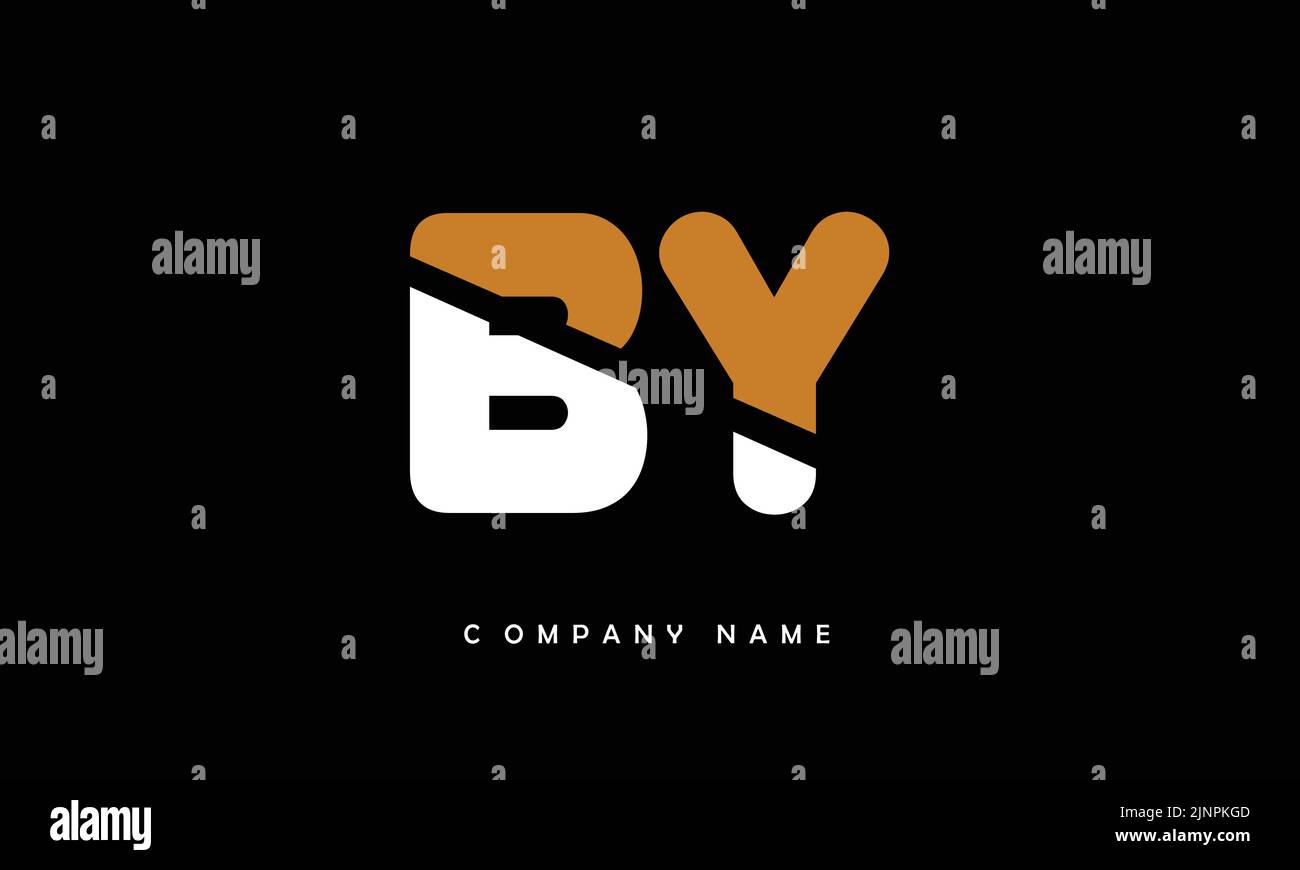 BY, YB Abstract Letters Logo Monogram Stock Vector