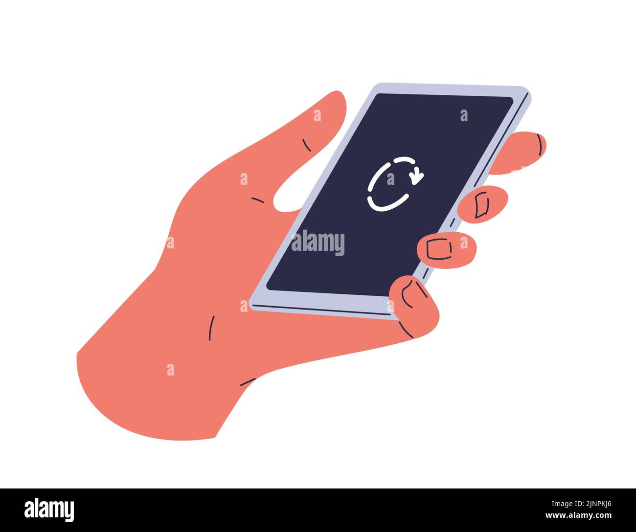 Phone In Hand Vector Smartphone in hand. Vector illustration Stock Vector Image & Art - Alamy