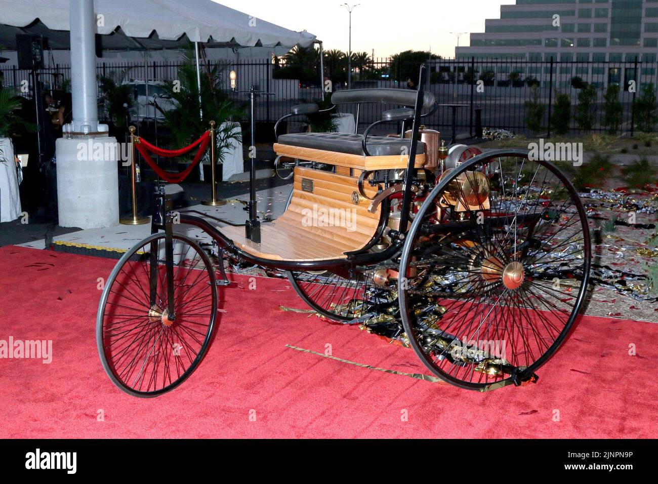 Long Beach, CA. 12th Aug, 2022. Classic Merdedes Three Wheel Car at arrivals for Grand Opening of Mercedes-Benz Classic Center, 3860 N Lakewood Blvd, Long Beach, CA August 12, 2022. Credit: Priscilla Grant/Everett Collection/Alamy Live News Stock Photo