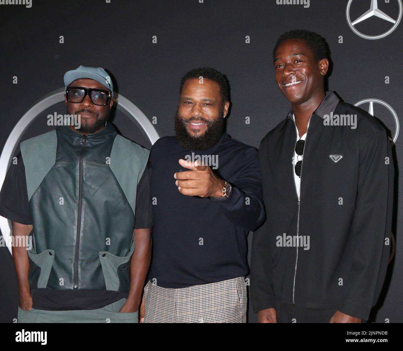 Long Beach, CA. 12th Aug, 2022. will.i.am, Anthony Anderson, Damson Idris at arrivals for Grand Opening of Mercedes-Benz Classic Center, 3860 N Lakewood Blvd, Long Beach, CA August 12, 2022. Credit: Priscilla Grant/Everett Collection/Alamy Live News Stock Photo