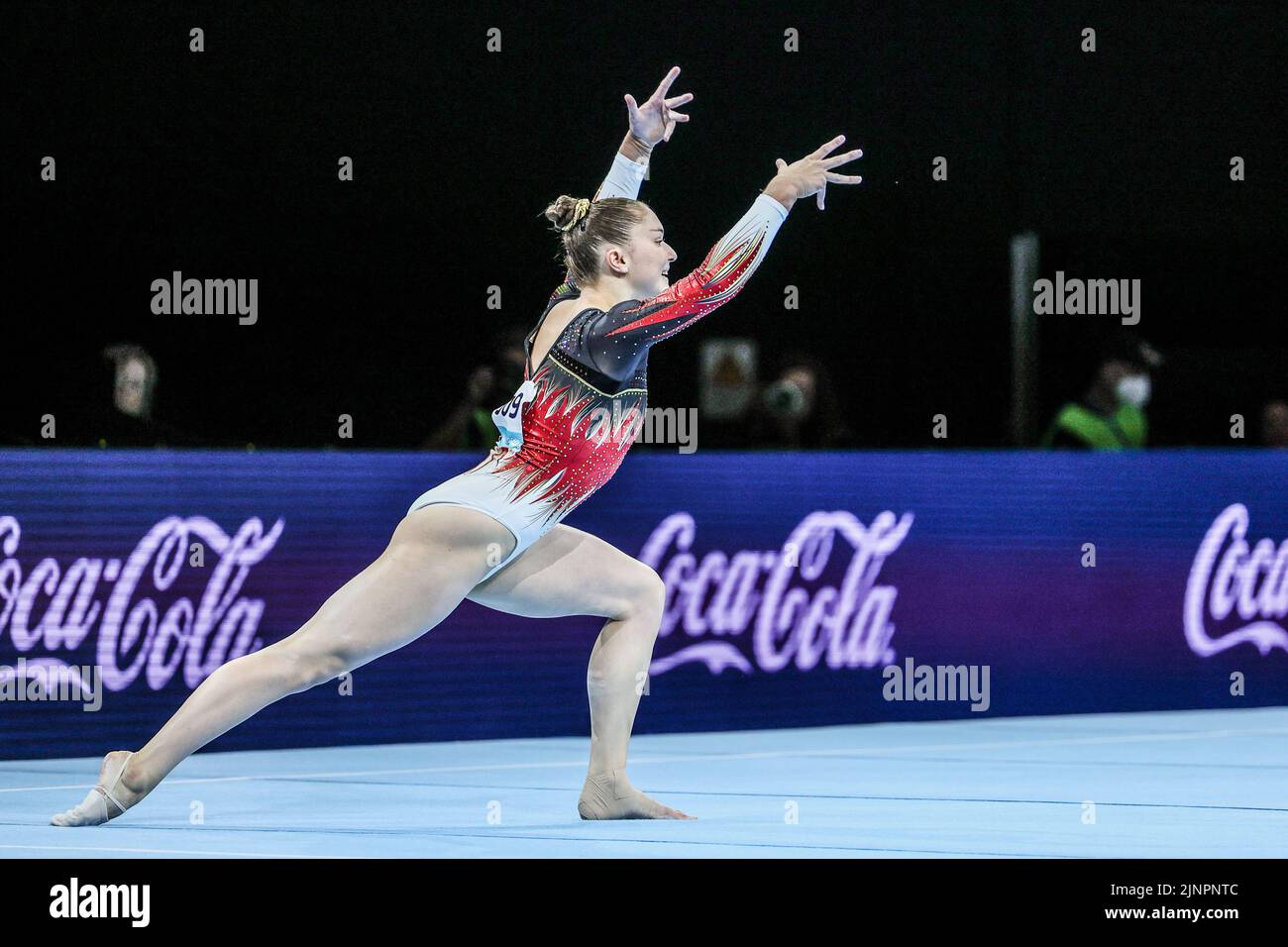Munich, Germany. 13th Aug, 2022. Belgian gymnast Maellyse Brassart