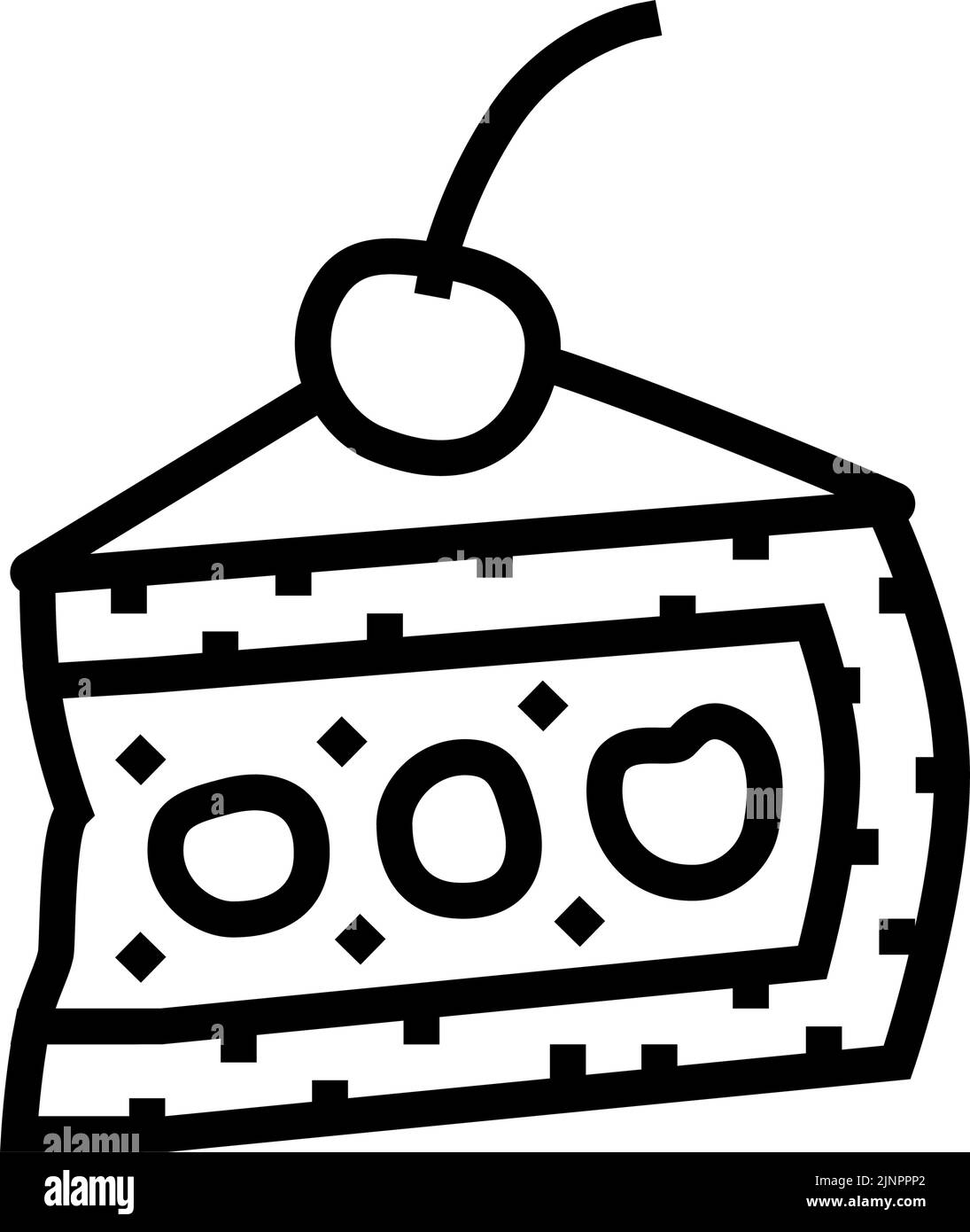 cherry dessert line icon vector illustration Stock Vector Image & Art ...