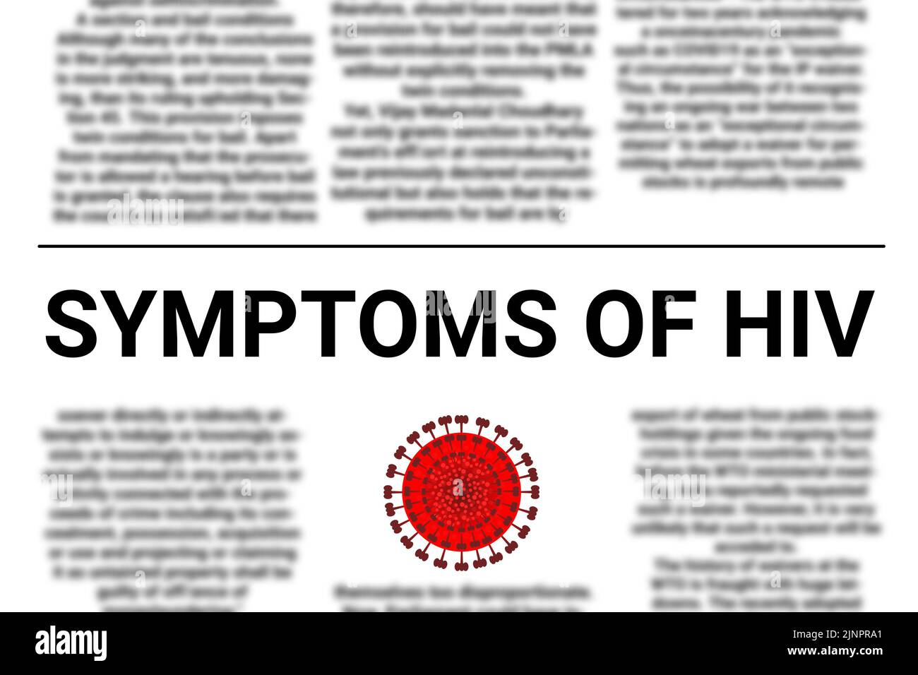 symptoms of hiv headline in news paper. concept for awareness about hiv ...