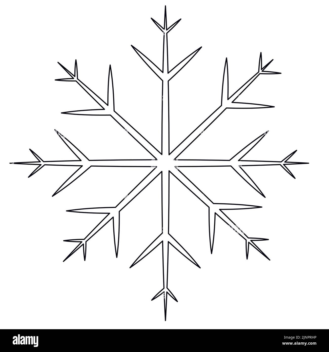 Black and white line Christmas snowflake. Vector Stock Vector Image ...